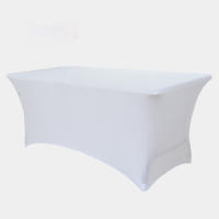 4FT6FT8FT Cola elástica Reunión Banquete de boda Mantel rectangular para mesa Mantel blanco - details 2