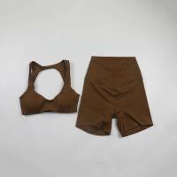 Conjunto de Yoga de 2 Piezas para Mujeres Sujetador Deportivo Abierto, Shorts de Cintura Cruzada, Traje de Entrenamiento Fiess de Alta Elasticidad Conjunto de Gimnasio - details 11