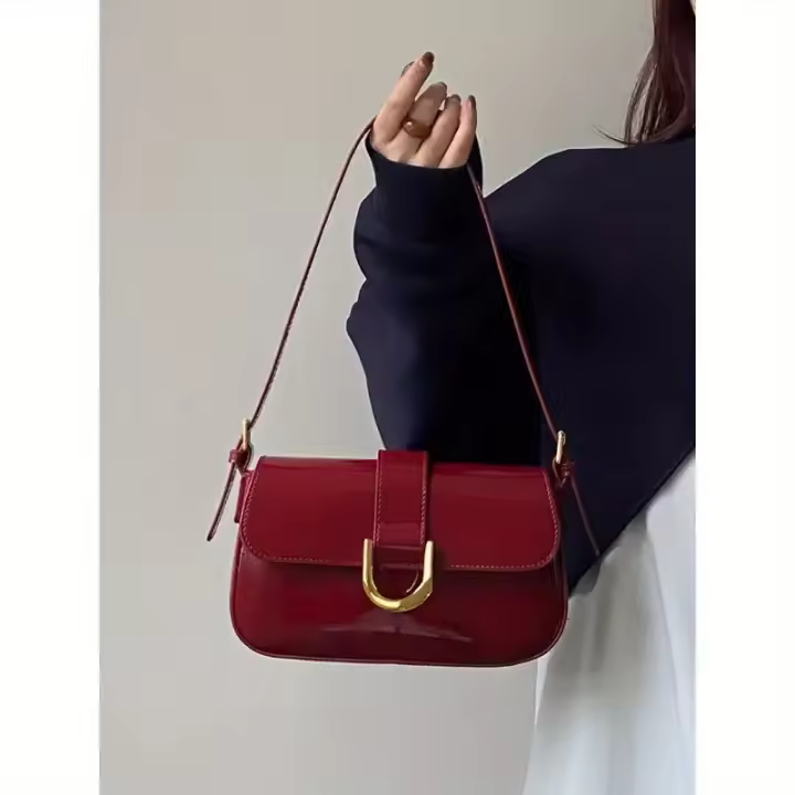 Bolso de Hombro Retro de Alta Gama Estilo Coreano Bolso Cruzado para Mujer con 2 Correas - 1