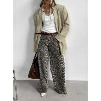 Pantalones anchos con estampado de leopardo de cintura alta, corte holgado, comodidad y calidad - details 5