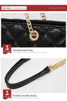 FOXER bolso de hombro con cadena de cuero PU para mujer, bolso para axilas, bolso a cuadros simple a la moda - details 17