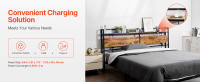 Cabecera SucceBuy para cama tamaño King - Altura ajustable con estante de almacenamiento, cabecera independiente tamaño King equipada con tomacorrientes y puerto USB para varios marcos de cama, en negro y marrón - details 0