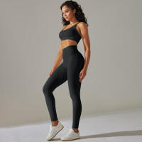 Conjunto de Yoga Sin Costuras para Mujeres Chaleco de Entrenamiento, Pantalones, Sujetador, Shorts de Gimnasio, Leggings de Correr de Cintura Alta Conjuntos Deportivos - details 1