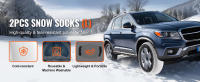 SucceBuy Calcetines de nieve engrosados ​​para neumáticos, cubiertas de neumáticos de fibra de poliéster de alta densidad con correas elásticas, calcetines de tracción antideslizantes para automóviles, SUV, camionetas y camiones (paquete de 2) - details 0