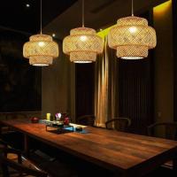 Lámpara colgante de bambú, candelabro de ratán, comedor japonés, casa de té, luz de techo - details 0