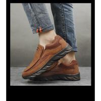 Zapatos informales de cuero para hombre, mocasines transpirables, zapatillas de deporte para hombre, calzado plano de cuero cómodo, zapatillas de deporte para hombre 2024 - details 11
