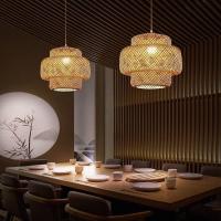 Lámpara colgante de bambú, candelabro de ratán, comedor japonés, casa de té, luz de techo - details 2