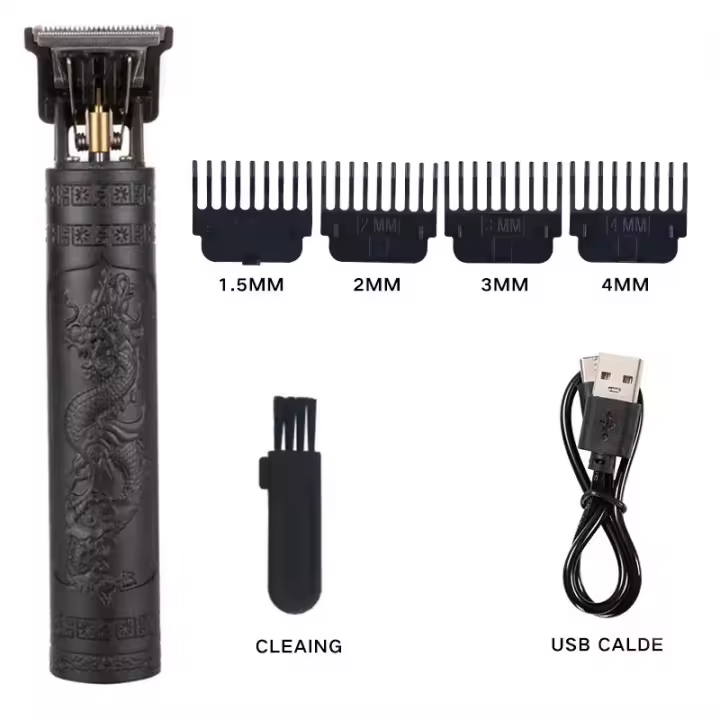 Maquinilla de afeitar para cortar el pelo para hombres, afeitadora recargable, maquinilla eléctrica Vintage para adultos, maquinilla de afeitar para el hogar, carga USB - 1