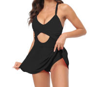 Nueva bolsa suave de una sola pieza traje de baño cruzado correa trasera bikini falda ajustada - details 3