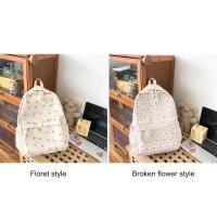 Mochila Escolar Coreana Blanca y Floral para Niñas Adolescentes Bolsa De Libros De Marca - details 2