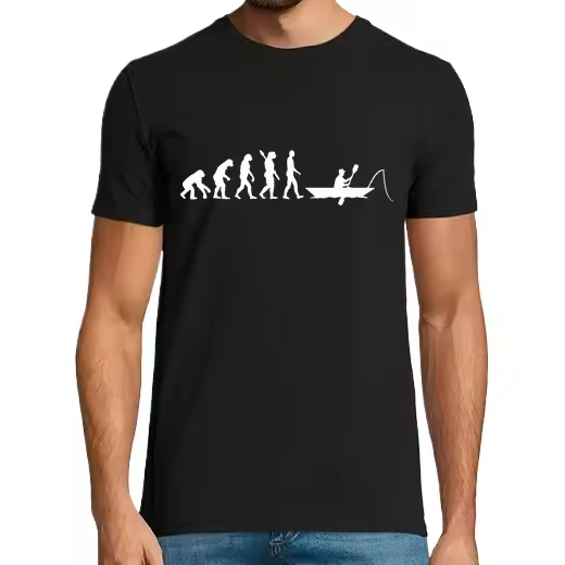 evolución de la pesca en kayak,Camiseta de Pádel Divertido, ropa para exteriores - 1