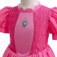 Vestido de princesa melocotón para cosplay, disfraz de juego de rol para niña, trajes de actuación de escenario para fiesta de cumpleaños, vestidos elegantes de carnaval para niños - details 5