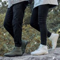 Botas de nieve de invierno para hombres y mujeres, zapatos descalzos forrados de piel cálida, repelente al agua, caja de punta ancha, botines ligeros para exteriores - details 11