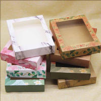 Caja de papel grande con ventana para regalo de Navidad, almacenamiento de pasteles, galletas, embalaje de boda para fiesta en casa, 10 piezas - details 0