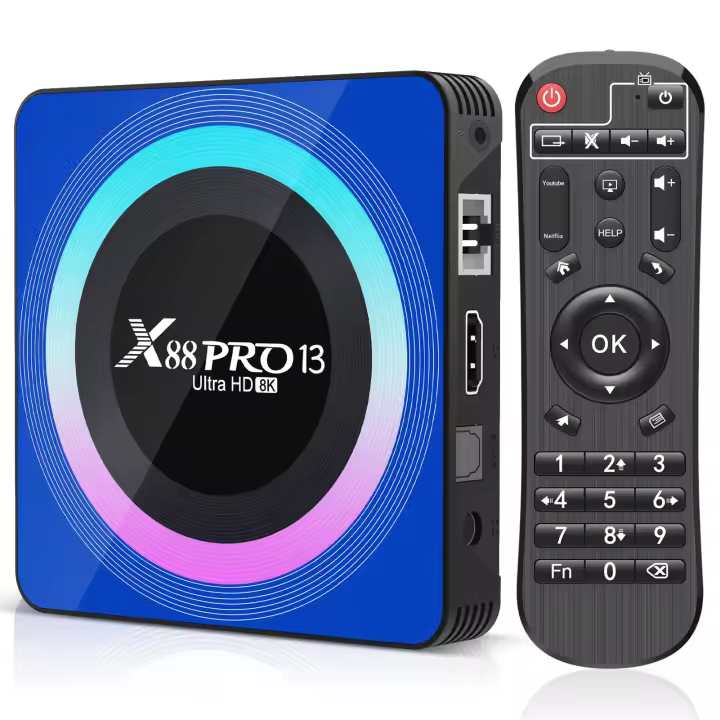Android 13,0 TV Box 4GB de RAM, 64GB de ROM, Quad-Core 64bit Cortex-A53, Soporte 2,4/5,0 GHz WiFi6 BT5.0, HD 8K, HDMI 2,0 Ethernet - 1