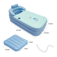 Baño Inflable Portátil de PVC para Adultos y Niños 160×84×64cm Baño de Spa Plegable de Tamaño Grande - details 1