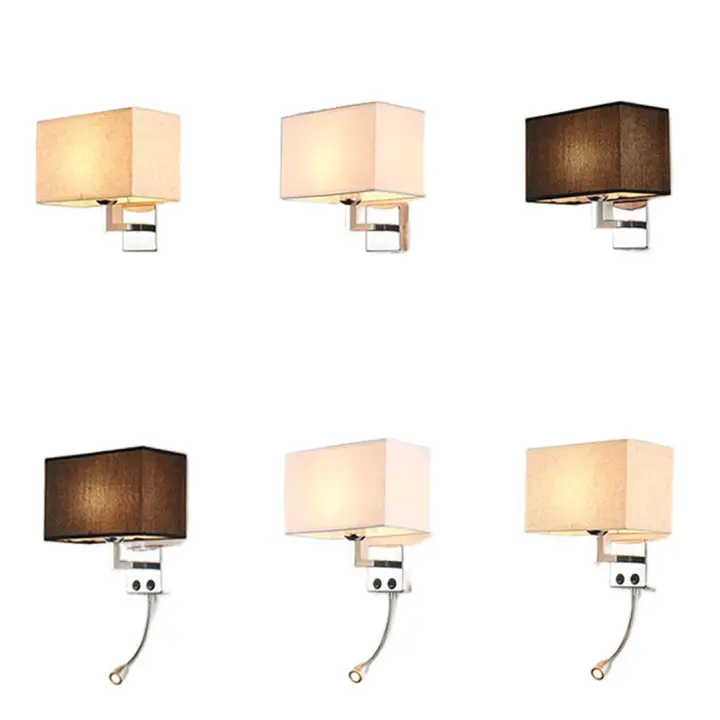 Lámparas de pared minimalistas modernas, iluminación LED E27 para sala de estar, dormitorio, cabecera, decoración de sombra de textura rectangular - 1