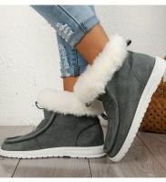 Simple Solid Color Thickened Medium Tube Warm Snow Boots Fashion Comfortable Thick Bottom Snow Boots Women Footwear - details 17