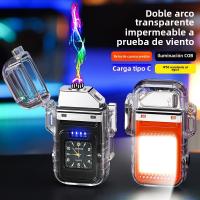 Encendedor Eléctrico USB C Recargable Sin Llama, Antiviento, Carga Transparente, Iluminación Impermeable a Prueba de Viento Encendedor de Reloj de Cuarzo - details 4