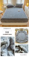 Funda de colchón de terciopelo grueso, Protector de almohadilla de cama tejido de amor, Sábana bajera cálida de felpa para el hogar, colchas de dormitorio - details 19