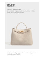 Nuevo Bolso de Mujer Tejido con Hebilla de Cuerda de Metal Bolso de Mano Portátil Retro - details 10