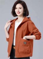Chaqueta con Capucha de Viento de Media Longitud Coreana Abrigo Casual para Mujeres Primavera Otoño 2025 - details 7