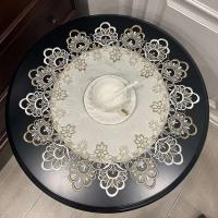 Mantel de mesa, funda rectangular europea, tela bordada circular, protector térmico para silla, juego de cojines ENCE - details 10