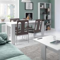 Mesa de Comedor Extensible de Madera Blanca Estilo Canadiense 140 a 190cm Ancho 90 Altura 78 - details 22
