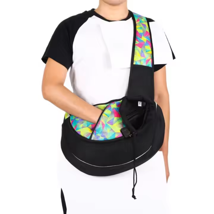 Bolsa de transporte portátil para perros y mascotas, cómoda bolsa de transporte con eslinga para gatos, bolso de hombro tipo bandolera transpirable ajustable - 1