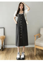 Vestido de mezclilla para mujer Vestido largo con tirantes sueltos y lisos - details 8