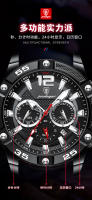 Reloj multifuncional nuevo de la marca suiza para hombre, reloj de cuarzo con correa de silicona. - details 3