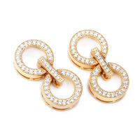 Conector de Estrella Redondo de Brasso y Zirconio de 18K Oro Accesorios de Joyería DIY para Collares y Pulseras Hecho en China - details 5