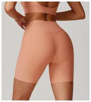 Pantalones cortos deportivos de cintura alta para Fitness, pantalones cortos de Yoga, ajustados, transpirables, de cinco botones - details 8