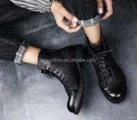 Botas de moto con estilo logo Dropshipping, botas Martin de cuero para exteriores para hombre - details 9
