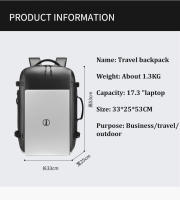 Mochila de Viaje Impermeable 17.3 pulgadas Laptop de Negocios con Bolsa para Zapatos Separada - details 0
