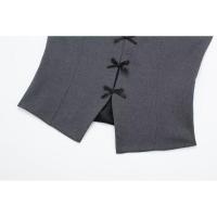 BUNO-Top con cuello Halter para mujer, camisetas sin mangas con espalda descubierta, camisetas sin mangas de satén Y2k con lazo, Top corto de playa para verano, moda informal en negro y blanco - details 11