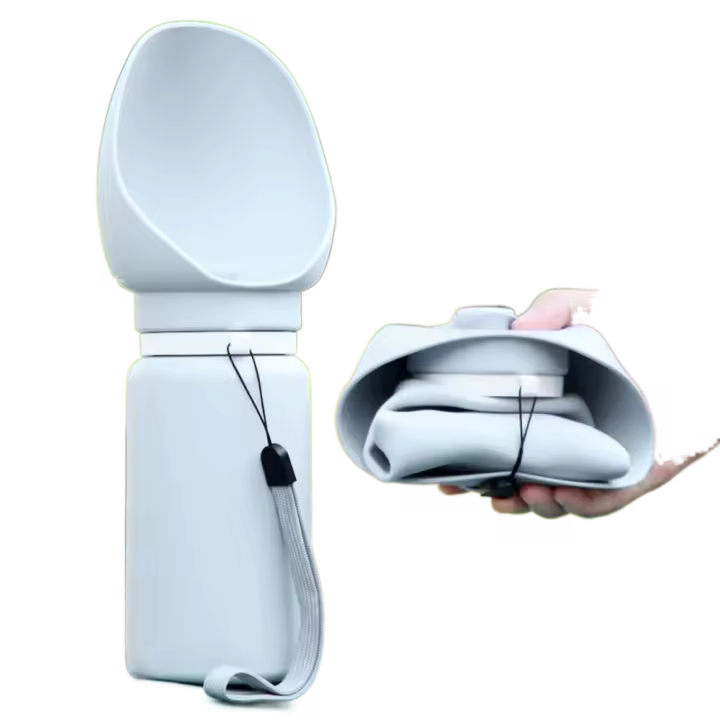 Suministros para mascotas, taza para caminar para mascotas de 550ml, botella de agua portátil a prueba de fugas para mascotas, dispensador de agua plegable, taza para beber - 1