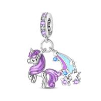 Encanto de Flamenco y Unicornio de Plata Esterlina 925 Joyería de Pulsera Original DIY para Mujeres - details 23