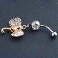 Anillos de Ombligo de acero quirúrgico CZ, Piercing de vientre, Piercing de Ombligo, Ombligo Nombril Joias Ouro, lindo y elegante, 1 pieza - details 7