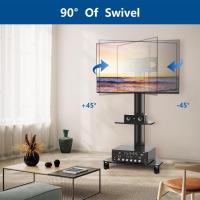 Soporte TV de Ruedas Ajustable 27 a 70 Pulgadas Giratorio +/-45° Almacenamiento de Medios AV de Alta Capacidad 50 KG MAX Vesa 400x400mm - details 6