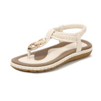 Sandalias planas de estilo coreano casual con hebilla dorada y clip antideslizante para mujer, nuevas para el verano de 2025. - details 0