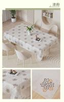 Mantel suave Ence ligero de lujo, cubierta de mesa de comedor de plástico impermeable blanco PVC, palo y rectangular no permanente - details 26
