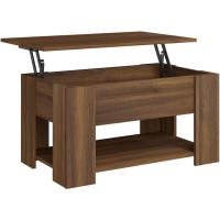 Mesa de centro, mesa auxiliar, consola lateral, salón, sofá, sala de estar, cafetería, muebles, mobiliario, madera contrachapada blanca, 79x49x41 cm - details 37