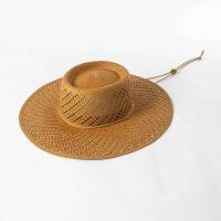 Primavera verano nueva moda trenza hueca paja con sombrero para el sol de playa al aire libre grande y con lazo de cuerda - details 1