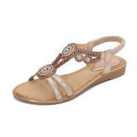 Sandalia Primavera 2025 Nuevas sandalias de mujer grandes con diamantes de agua planos y cabeza redonda - details 3