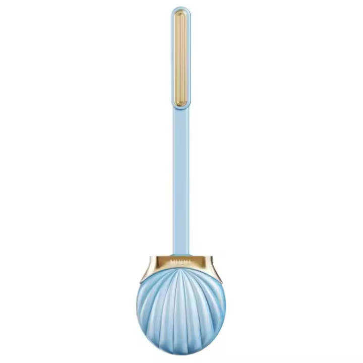 Cepillo de Inodoro de Silicona con Mango Largo y Cabeza Plana Bracket en Forma de Concha para Limpieza de Ángulos Muertos Accesorio de Baño Esencial - 1