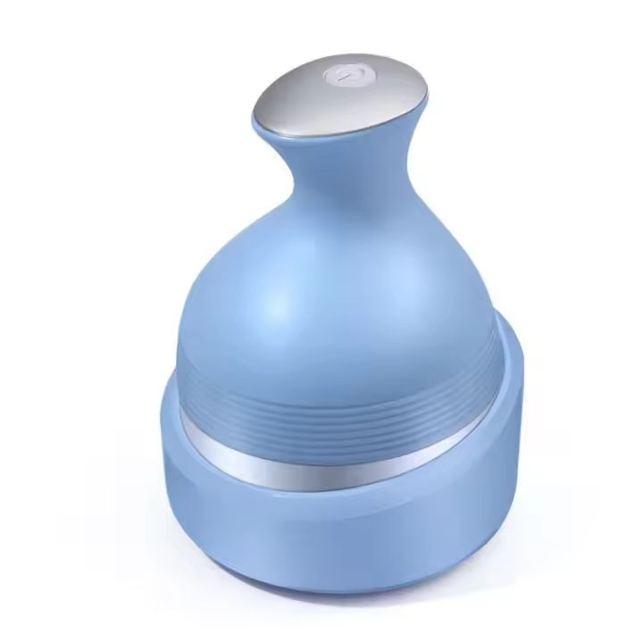 Masajeador eléctrico inalámbrico para el cuero cabelludo, resistente al agua, para limpieza profunda, carga USB, limpieza desmontable, Color azul y blanco - 1
