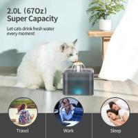 Fuente de Agua Automática para Gatos con Luz LED Capacidad de 2L Dispensador de Agua para Mascotas con Filtro de Reciclación Alimentos y Agua - details 2