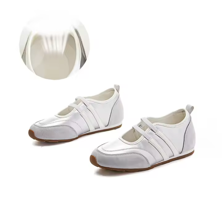 Zapatos Mary Jane de cuero con aumento de altura interior de 2,5 cm, nuevos zapatos de entrenamiento alemanes de suela plana, zapatos versátiles de mujer con boca baja. - 1