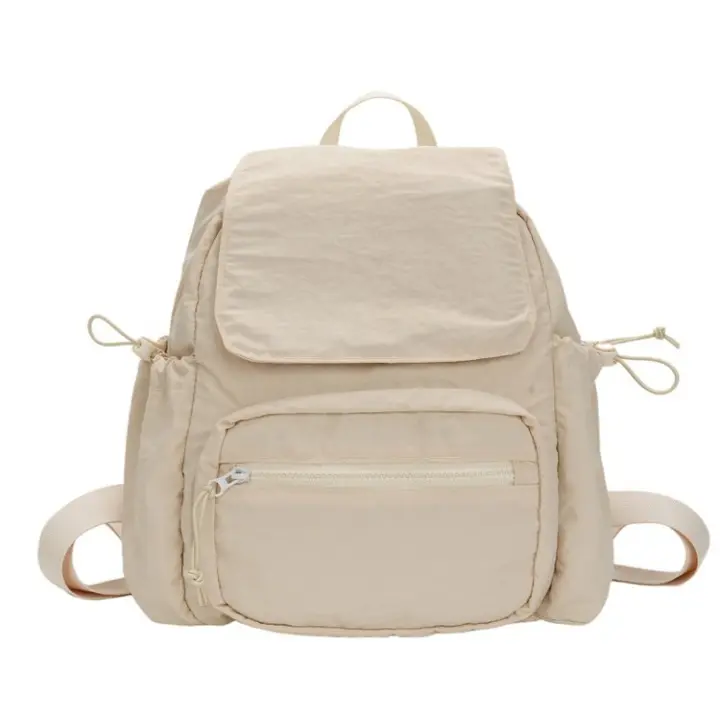 Mochila, cartera, estudiante, crema, viaje, ocio, tela lavada, mami, mochila, fresco y dulce - 1